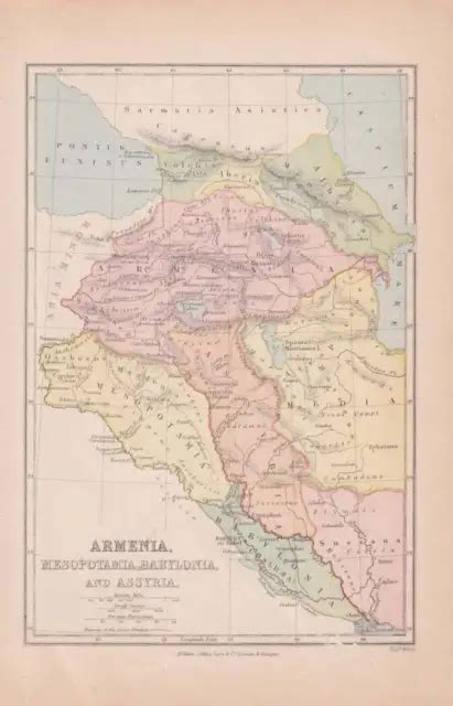 Middle East Map Edward Weller Armenia Mesopotamia Babylonia And