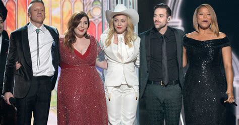 Macklemore Madonna And Queen Latifah Marry 33 Couples At The Grammys