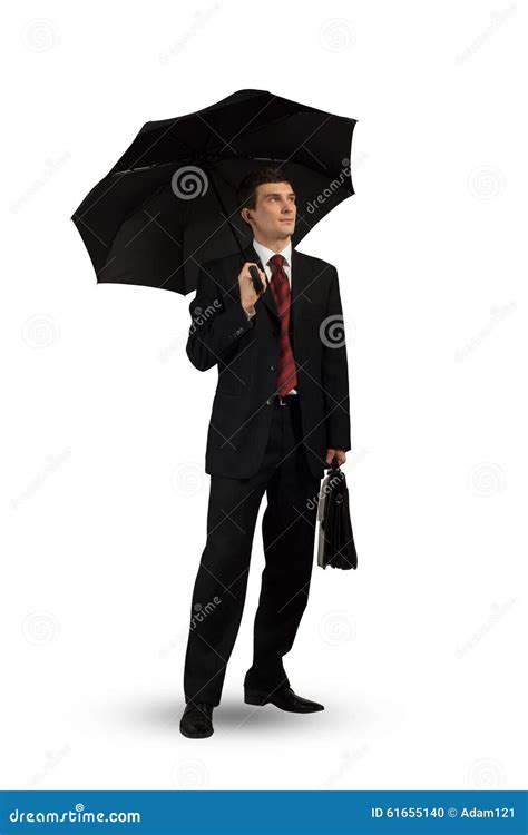Businessman With Umbrella Stock Photo Image Of Human 61655140