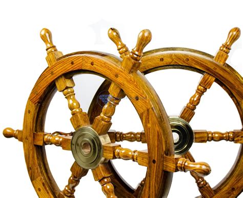 Nautical Handcrafted Wooden Ship Wheel Home Wall Decor Nagina
