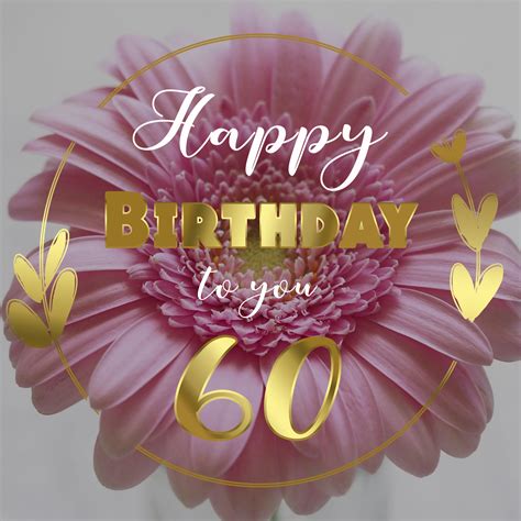 Free 60th Years Free Happy Birthday Image With Flower