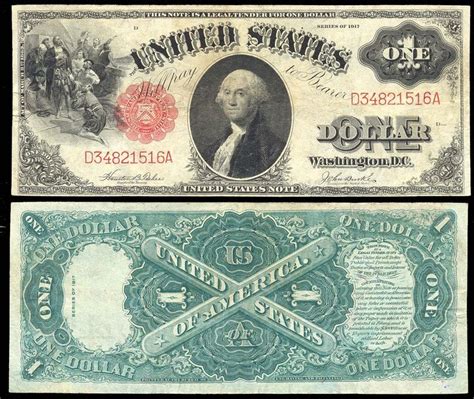 Us One Dollar Bill Usa Usnote 1 Dollar P187 1917 Tehee