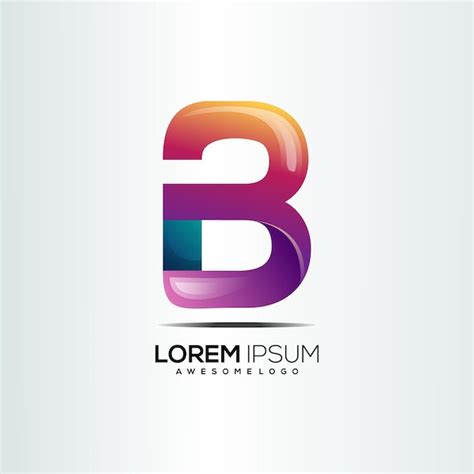 Premium Vector B Logo Letter Initial Colorful Gradient 3d