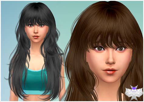 Long Straight Hair With Bangs Sims 4 Cc Search Best 4