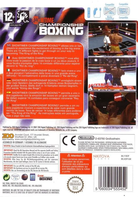 Showtime Championship Boxing Cover Or Packaging Material Mobygames