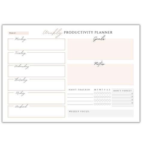 Weekly Planner Desk Pad By Anna Marie Collections Sheets Undated