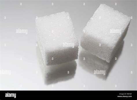 White Granulated Sugar Cubes Lumps Stock Photo Alamy