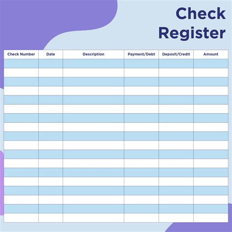 Checkbook Register 10 Free Pdf Printables Printablee