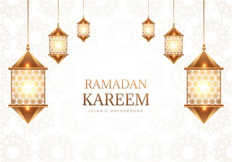Ramadan Kareem Decorative Arabic Lamps On White Pattern Vector Art At Vecteezy