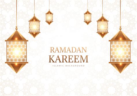Ramadan is the holiest months of islam. Ramadan Kareem decorative arabic lamps on white pattern ...