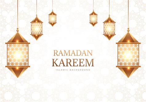 The month of ramadan (ramazan) is the biggest festival of muslims. Ramadan Kareem decorative arabic lamps on white pattern ...