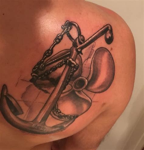 Anchor tattoos are one of the oldest and most popular tattoo designs out there, and the anchor itself has remained a recognizable nautical symbol for more than a century. Anchor & Propeller tattoo #Propeller #Anchor #Tattoo ...