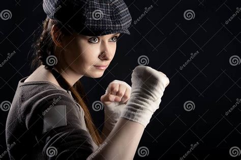 Girl With A Fighting Stance Stock Image Image Of Angry Studio 41965585