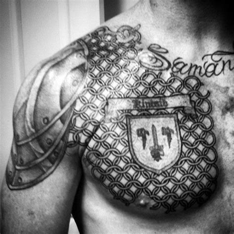 Protective tattoos have existed since ancient times. Chestplate Chainmail Tattoo | Body armor tattoo, Armor ...