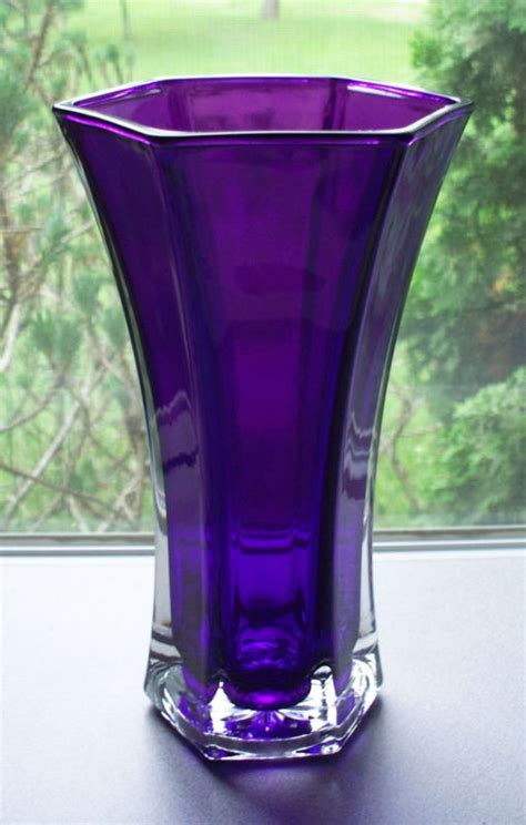 Vtg Hoosier Glass Vase Cased Rare Purple 1940 50s Tall Purple Vase Purple Glass Glass Vase