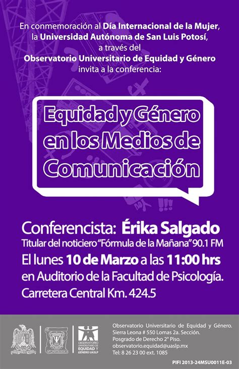 El congreso nacional aprobó la ley de paridad de género en los medios de comunicación estatales, optativa para privados. 8 de Marzo. Conferencia Equidad y Género en los Medios de ...