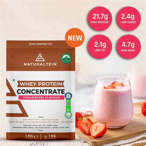 Buy Whey Protein Concentrate Strawberry Flavour Naturaltein