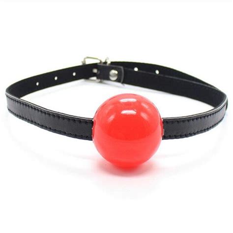 Adult Games For Couples Pu Leather Solid Ball Mouth Gag Oral Fixation Mouth Stuffed Erotic Toys