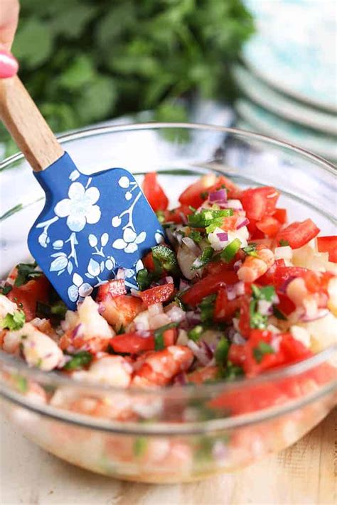 Use a juicer or hand squeeze the limes and set the juice aside. Easy Shrimp Ceviche is made with just a few simple ...