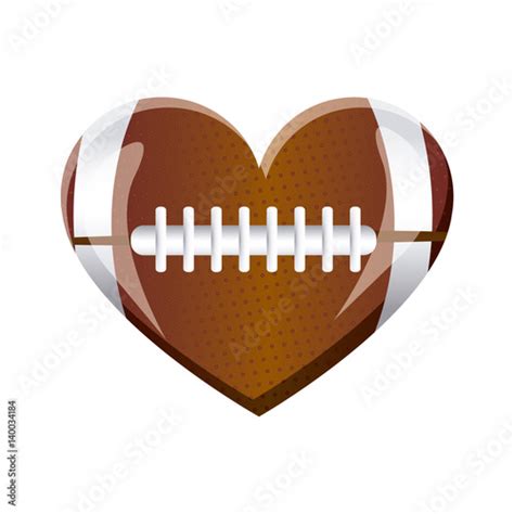 White Background Of Heart With Texture Of Football Ball Vector