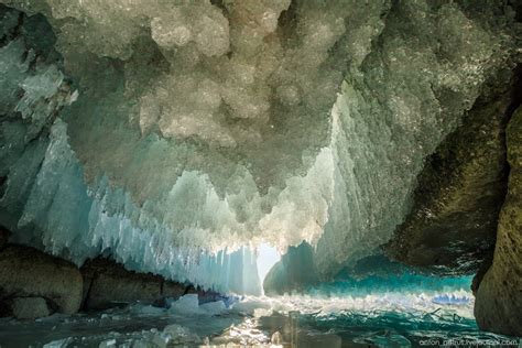 Picturesque Landscapes Of Frozen Lake Baikal · Russia