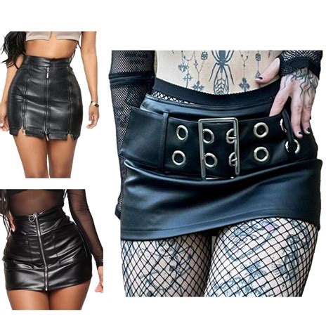 Womens Sexy Pu Leather Bodycon Skirts High Waist Slim Fit Miniskirt Clubwear Ebay