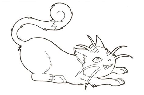 Meowth Coloring Pages Sketch Coloring Page