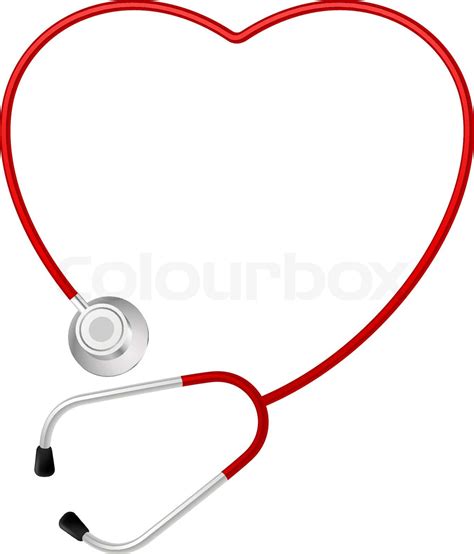 Stethoscope Heart Symbol Stock Vector Colourbox