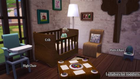 Lana Cc Finds Lullabies Crib Potty Chair High Chair Sims Baby