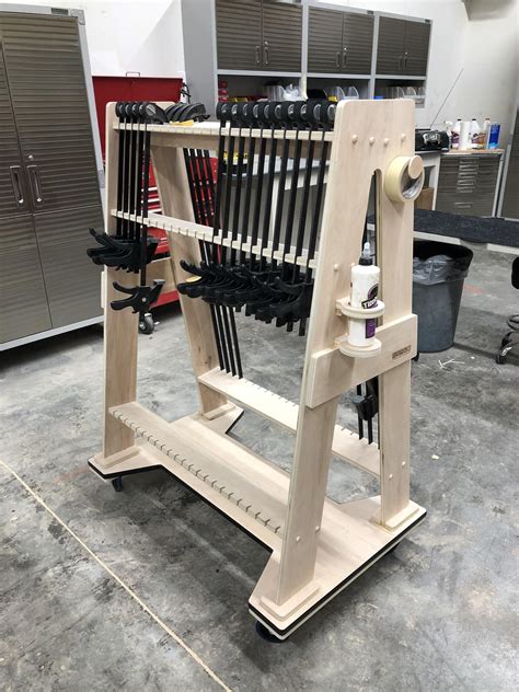 Rolling clamp rack | popular woodworking magazine. Two Sided Rolling Clamp Rack. I needed something I could move around the shop so I grabbed ...