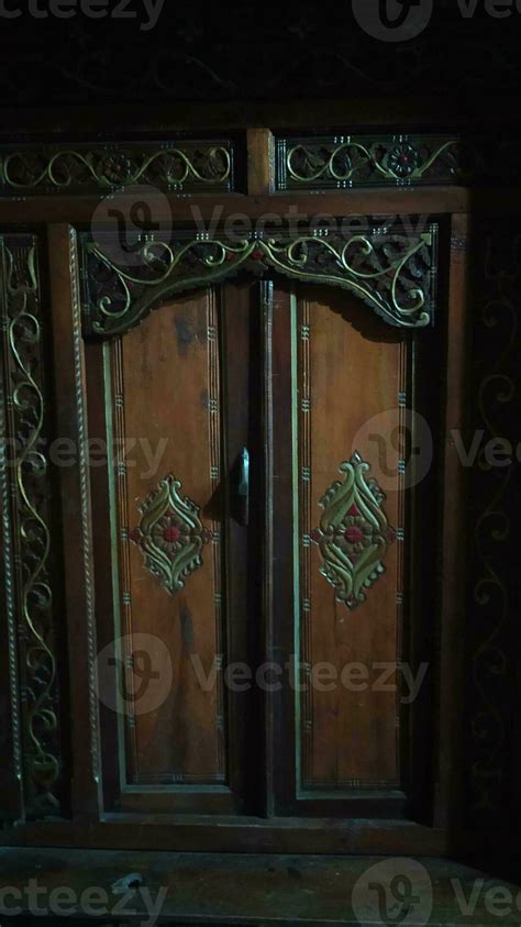 Javanese Traditional Door With Carved Carvings Made Of Wood 23575690