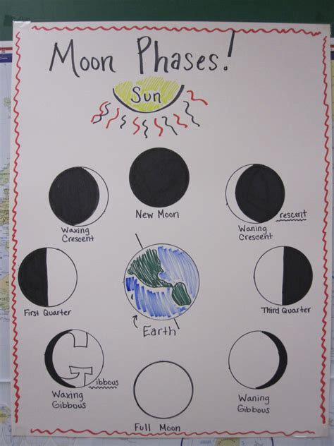 Moon Phases Poster 4th Grade Science