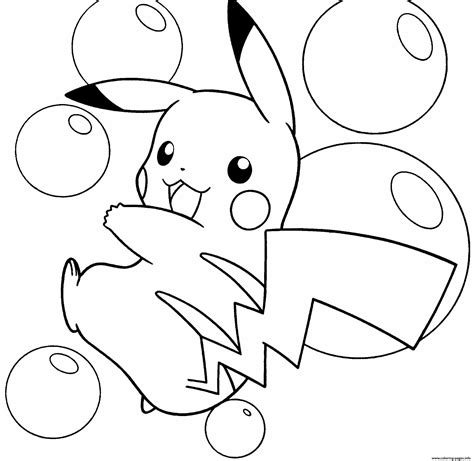 Pikachu Pokemon Cartoon Coloring Page Printable