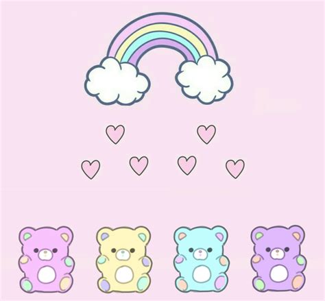Rainbow Arcoiris Ositos Teddy Bear Pastelpink Aesthetic
