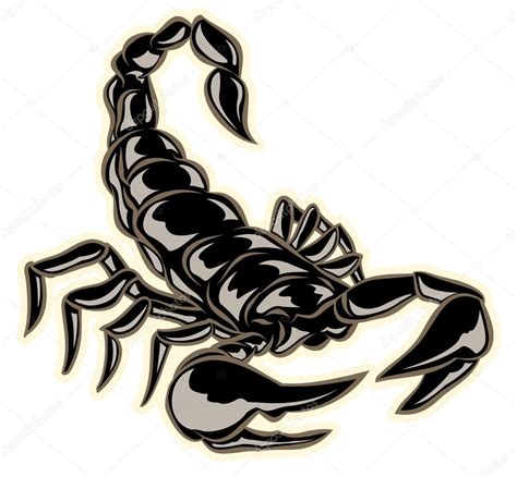 Black Hand Drawn Scorpion With Pinchers Ready To Sting Premium Vector