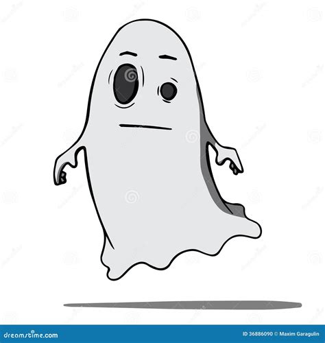 Funny Cartoon Ghost Vector Illustration Stock Photo Image 36886090