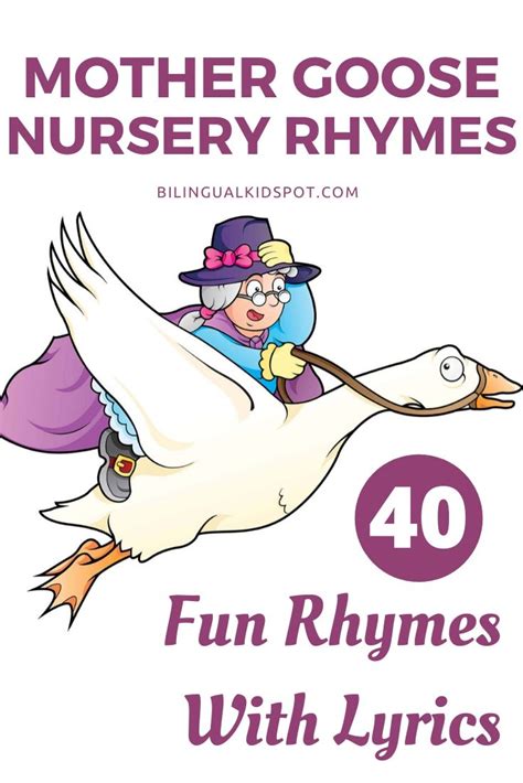 Mother Goose Nursery Rhymes List With Lyrics Bilingual Kidspot