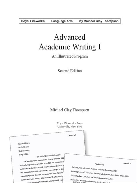 Advanced Academic Writing I Student Sample Pages Pdf