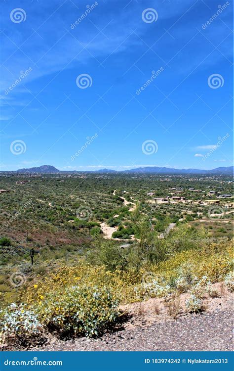 Landscape View Of Maricopa County Rio Verde Arizona Stock Photo
