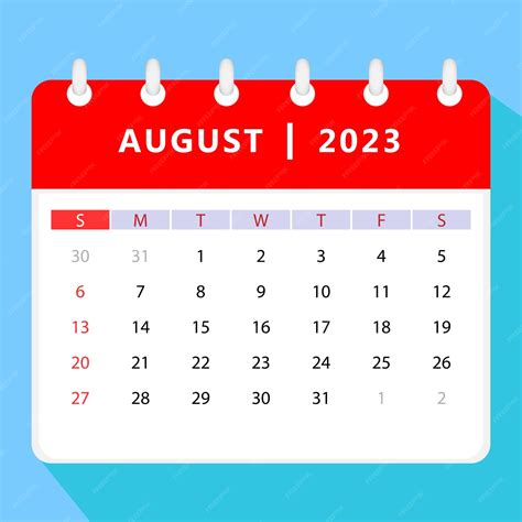 Premium Vector August 2023 Calendar Template Vector Design