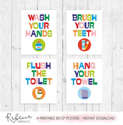 Printable Bathroom Rules Poster Printable Word Searches
