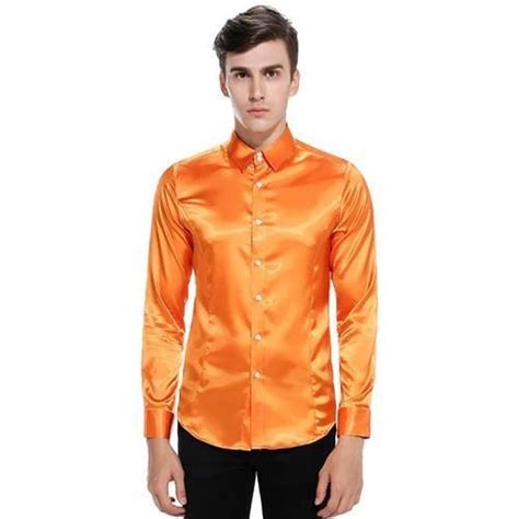 2018 Autumn New Men Gold Color Shirt Long Sleeve Night Club Men Solid