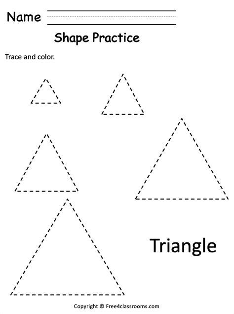 Free Preschool Tracing Worksheet Triangle Shape Free Worksheets