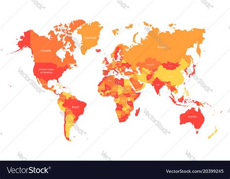 World Map With Countries Borders Abstract Red And Vector Image