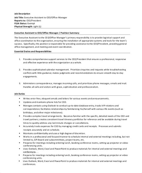 Job description for the position of: FREE 8+ Sample CEO Job Description Templates in PDF | MS Word