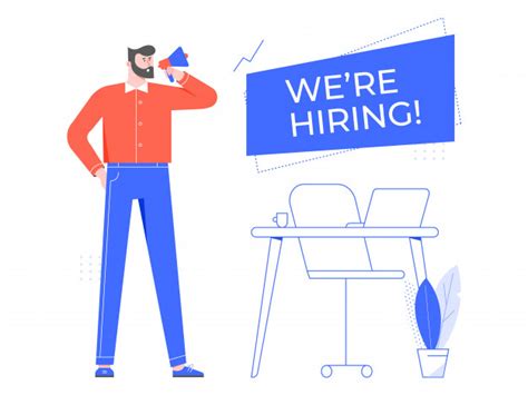 Premium Vector We Are Hiring Vacant Workplace Team Manager Hiring