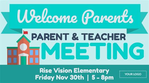 Parent Teacher Meeting Digital Signage Template Rise Vision