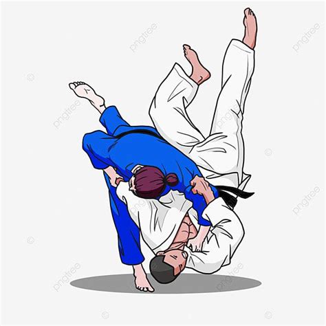 Desenhos Animados De Ação De Jiu Jitsu Esportivo Competitivo PNG