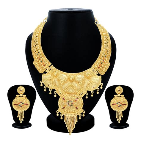 Buy Sukkhi Lovely 24 Carat Gold Plated Meenakari Choker Necklace Set For Women Online ₹1330