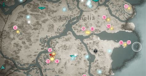 An interactive map of england, the main of the lands available in assassin's creed valhalla, which consists of mercia, east anglia, wessex and northumbria regions. AC Valhalla | East Anglia Wealth - Locations & How To Get ...